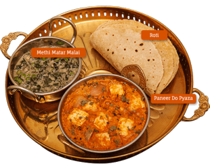 Methi Matar Malai, Paneer Do Pyaza & Roti Methi Matar Malai, Paneer Do Pyaza & Roti