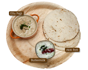 Akki Roti, Ellu Pajji, Buttermilk Akki Roti, Ellu Pajji, Buttermilk
